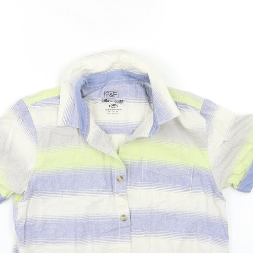 F&F Boys Blue Striped  Basic Button-Up Size 10 Years