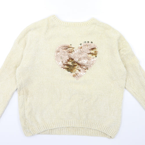 Primark Girls Beige  Knit Pullover Jumper Size 12 Years