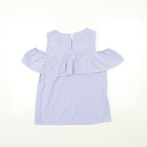 Dorothy Perkins Womens Blue Striped  Basic Blouse Size 8
