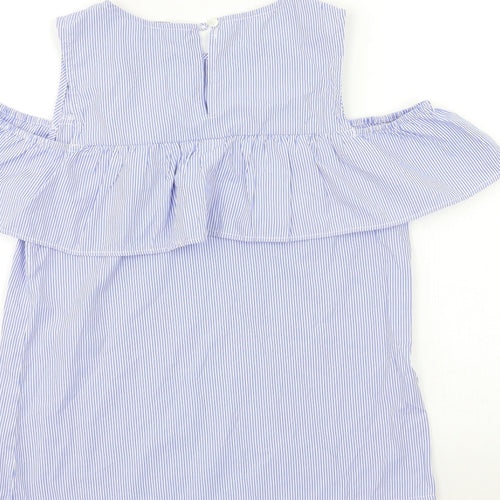 Dorothy Perkins Womens Blue Striped  Basic Blouse Size 8