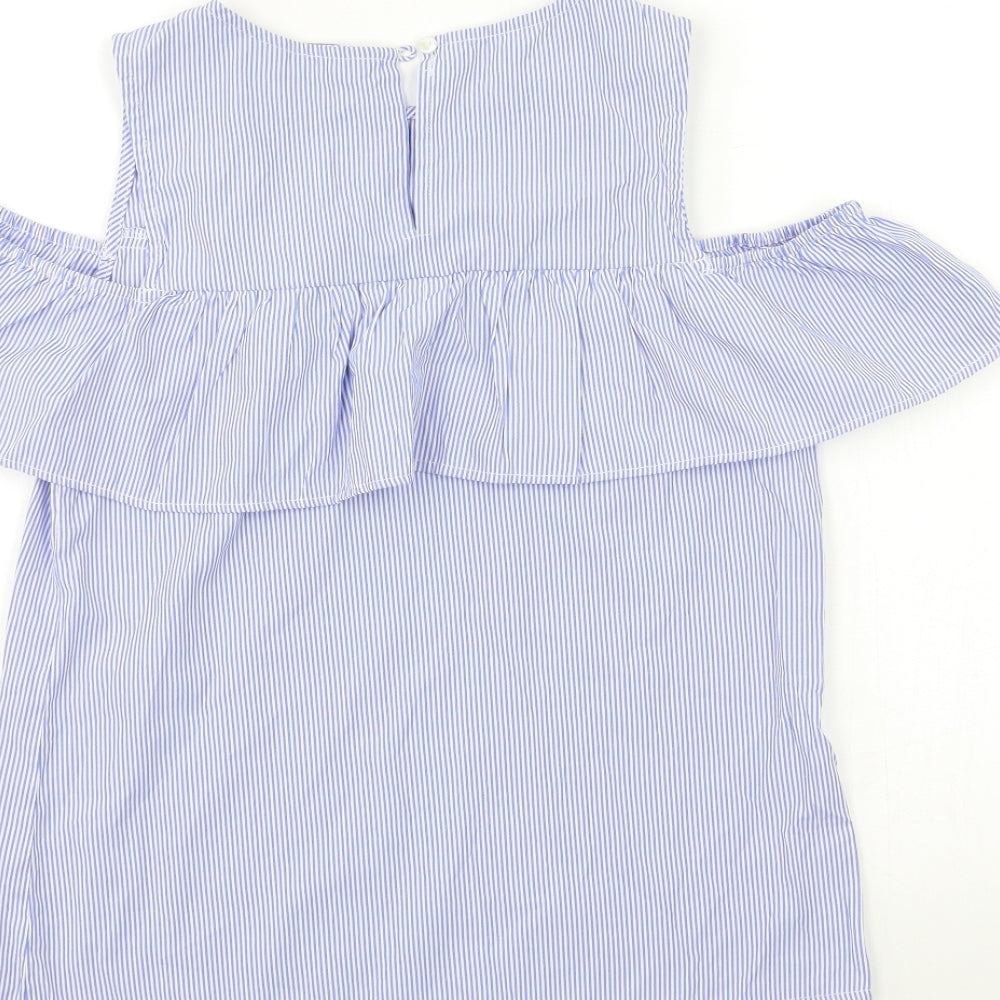 Dorothy Perkins Womens Blue Striped  Basic Blouse Size 8