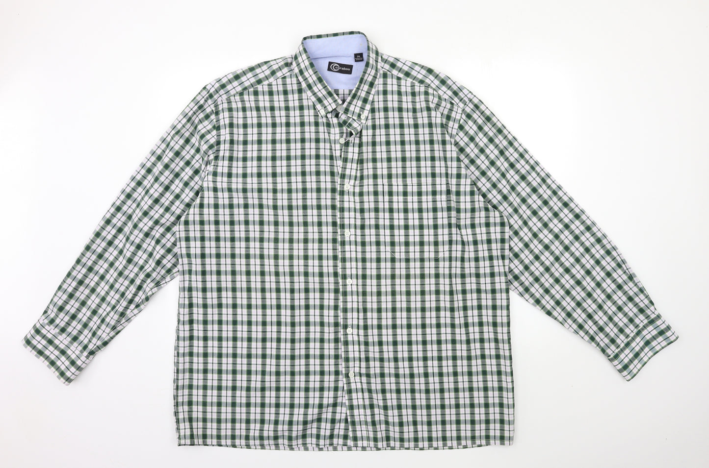 Carabou Mens Green Check   Button-Up Size 2XL