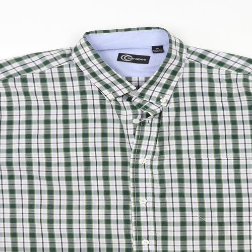 Carabou Mens Green Check   Button-Up Size 2XL