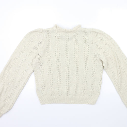 Miss Selfridge Womens Beige  Knit Pullover Jumper Size 10