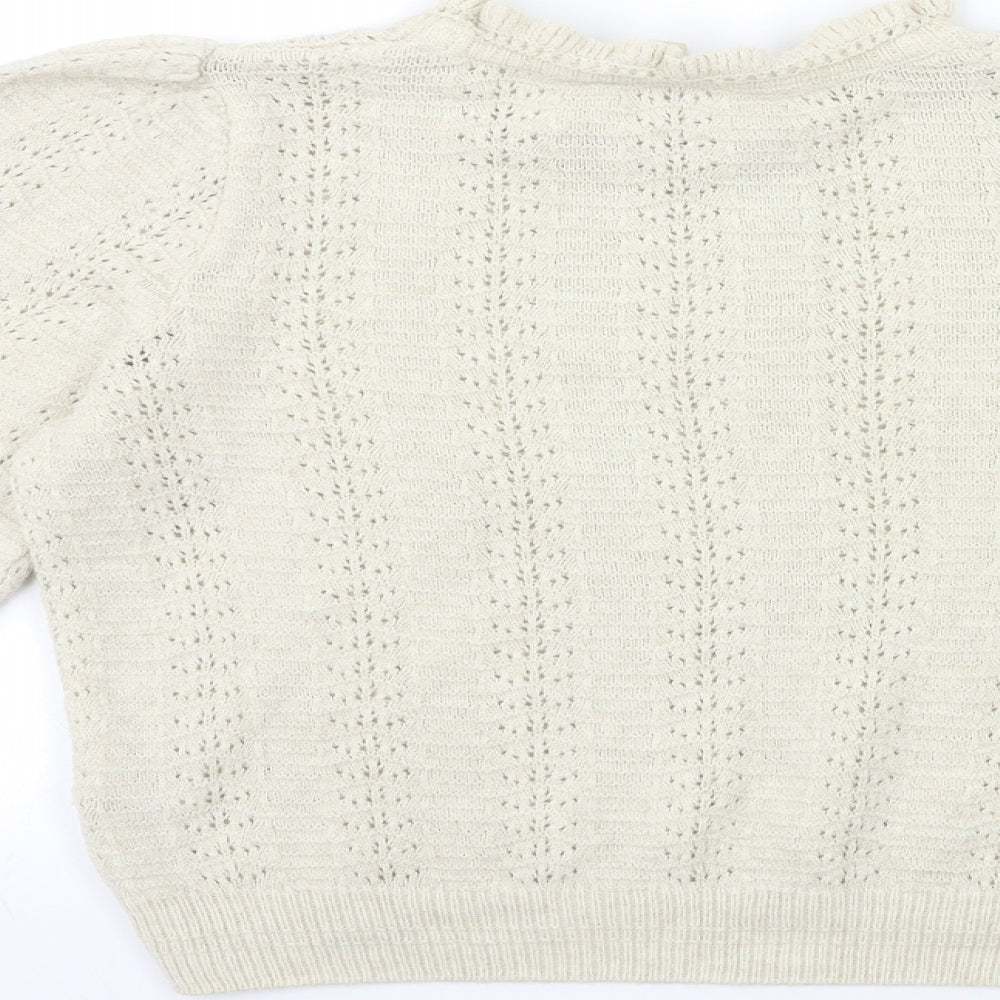Miss Selfridge Womens Beige  Knit Pullover Jumper Size 10