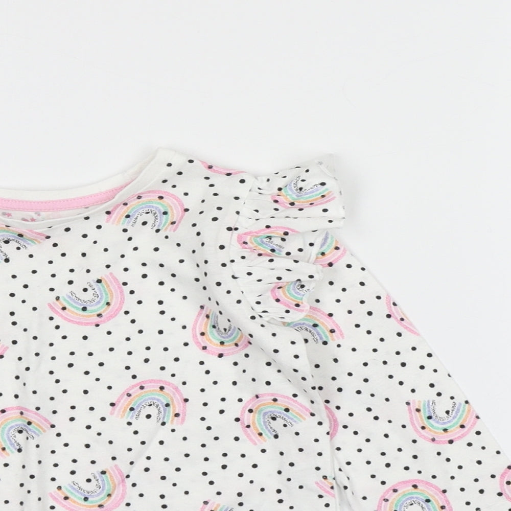 Matalan Girls White Polka Dot  Cami Pyjama Set Size 18-24 Months