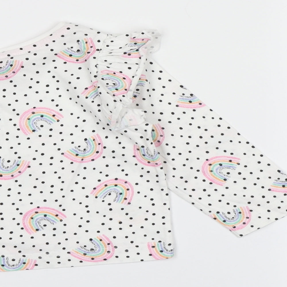 Matalan Girls White Polka Dot  Cami Pyjama Set Size 18-24 Months