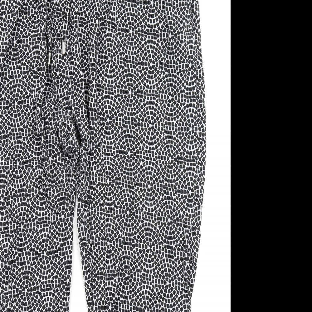 Primark Womens Black Geometric  Harem Trousers Size L L24 in