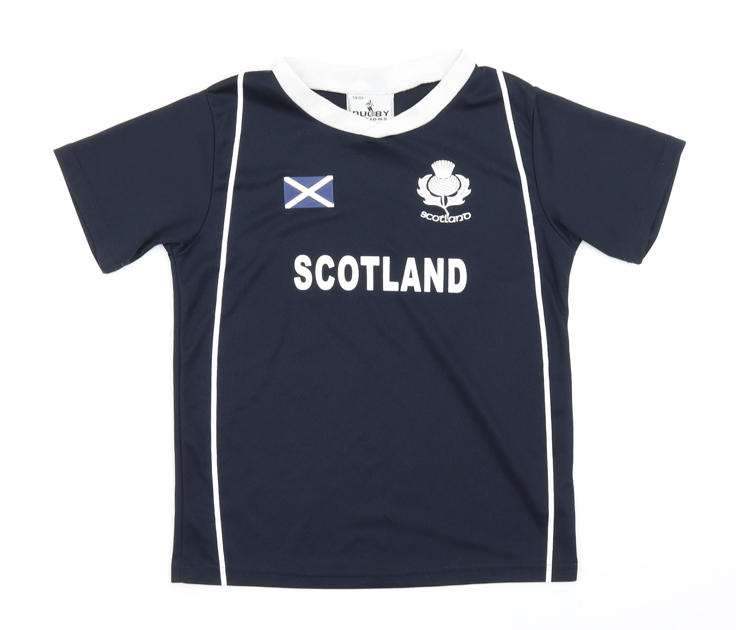 Rugby Nations Boys Blue   Basic T-Shirt Size 7-8 Years