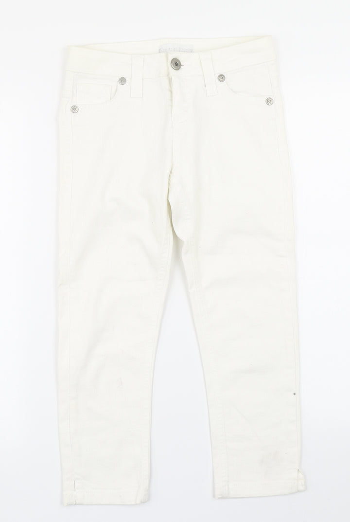 House of Denim Womens White Denim Cropped Jeans Size 8 L20 in