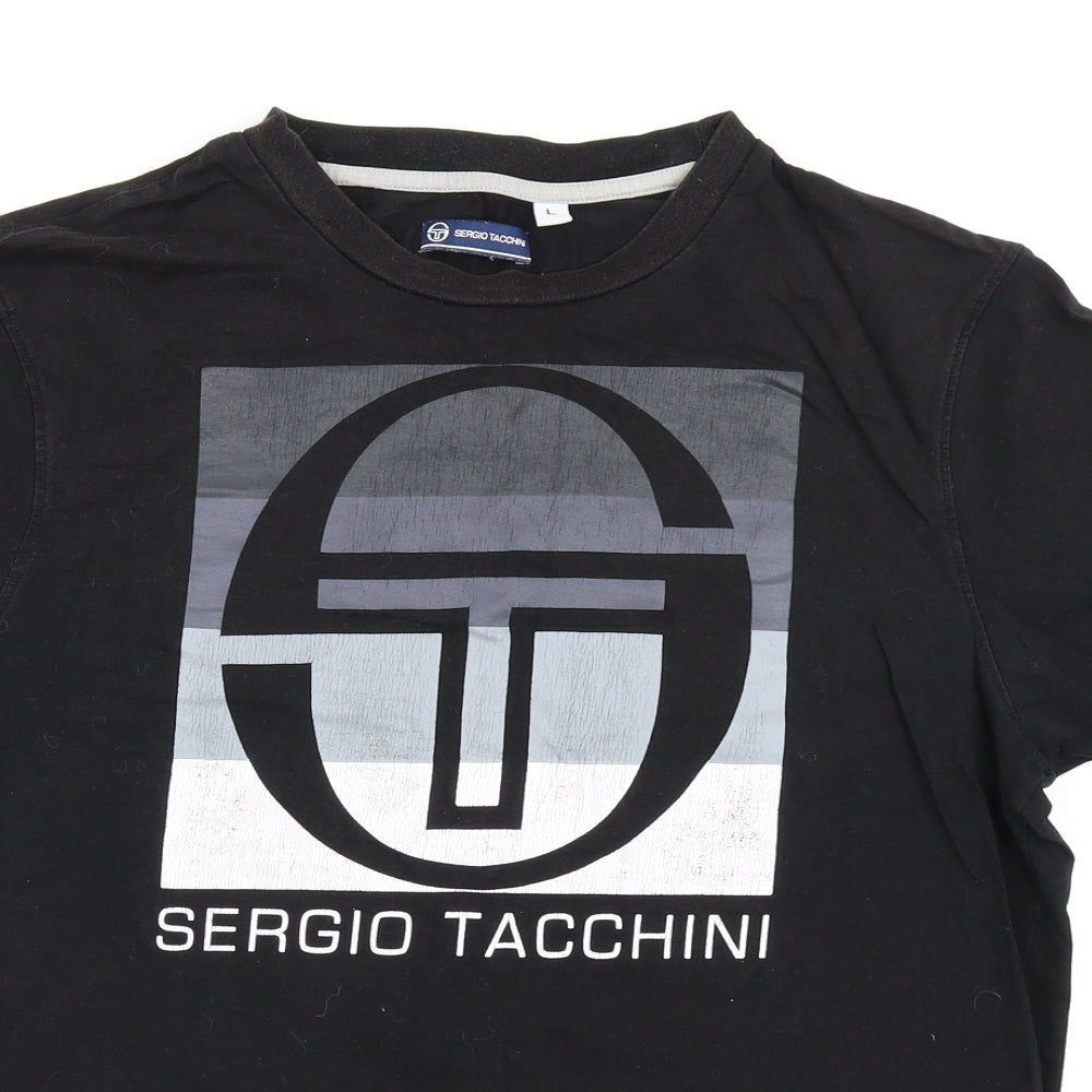 Sergio Tacchini Mens Black    T-Shirt Size L
