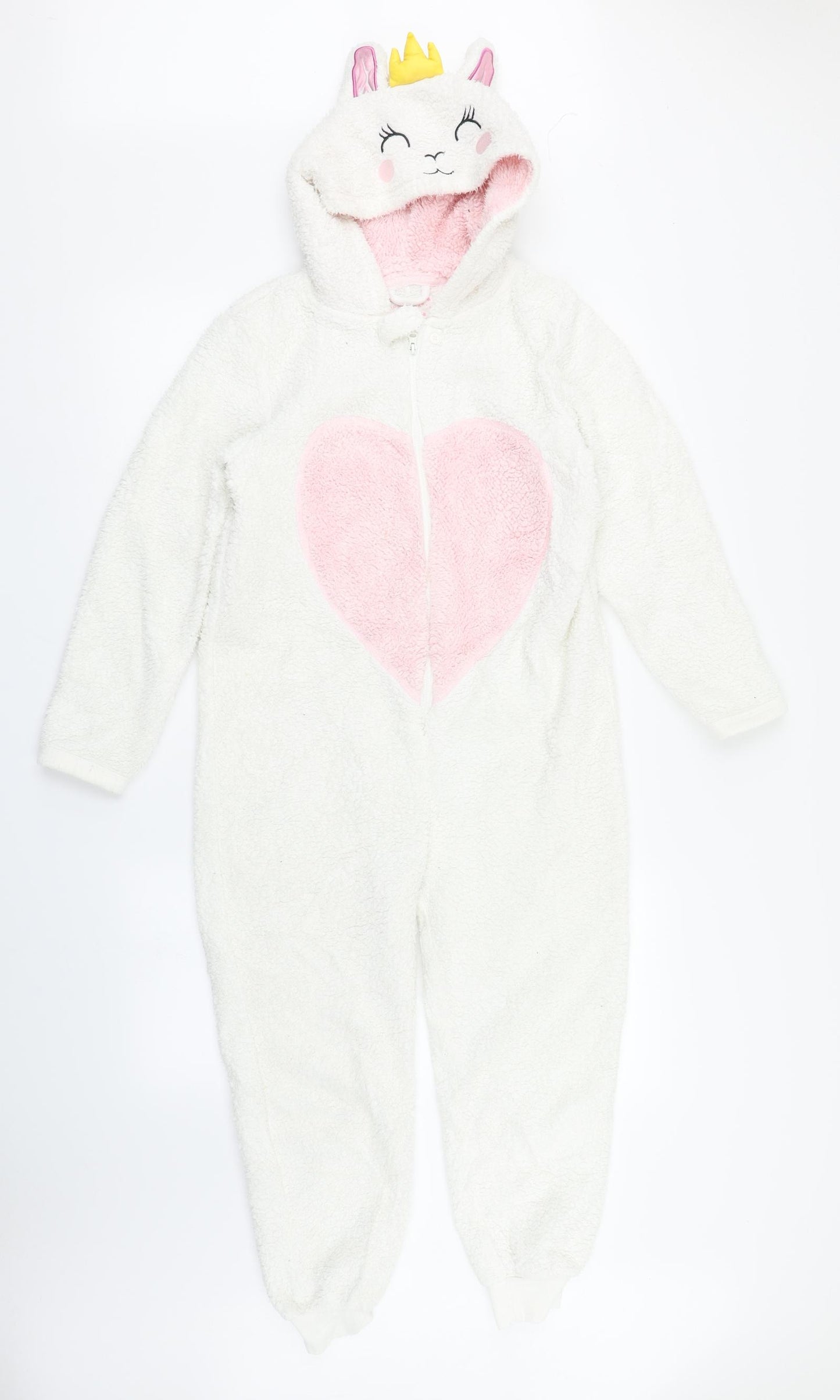 Primark Girls White Solid  Top One Piece Size 10-11 Years