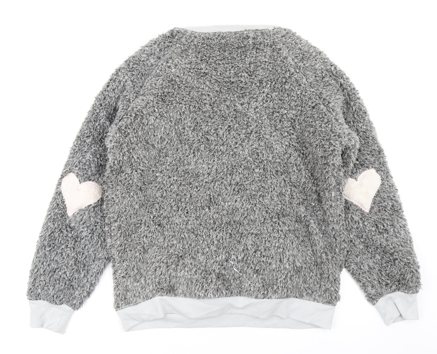 TU Womens Grey Solid Fleece Top Pyjama Top Size L  - Polar Bear