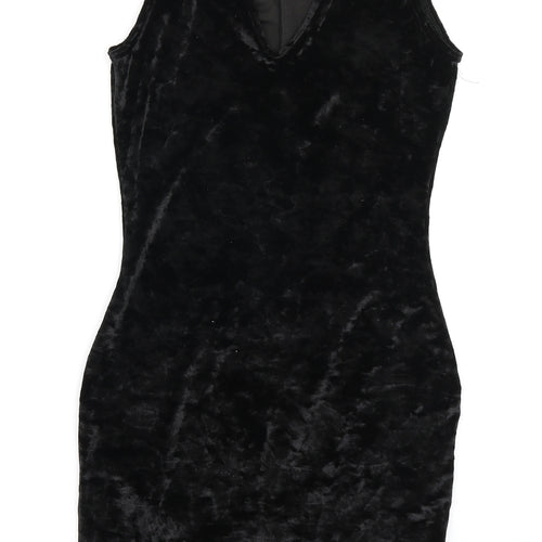 Edge Womens Black  Velour Bodycon  Size 8