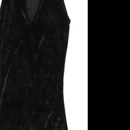 Edge Womens Black  Velour Bodycon  Size 8
