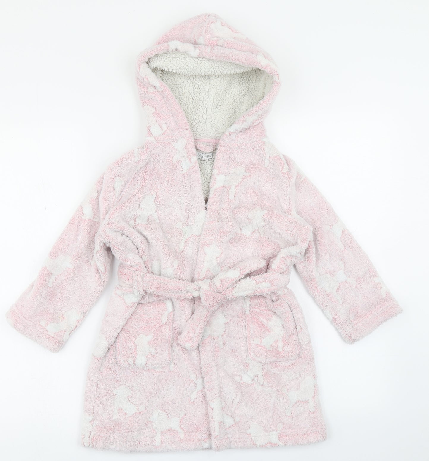 Bluezoo Girls Pink Camouflage  Top Robe Size 4-5 Years  - Dog Print