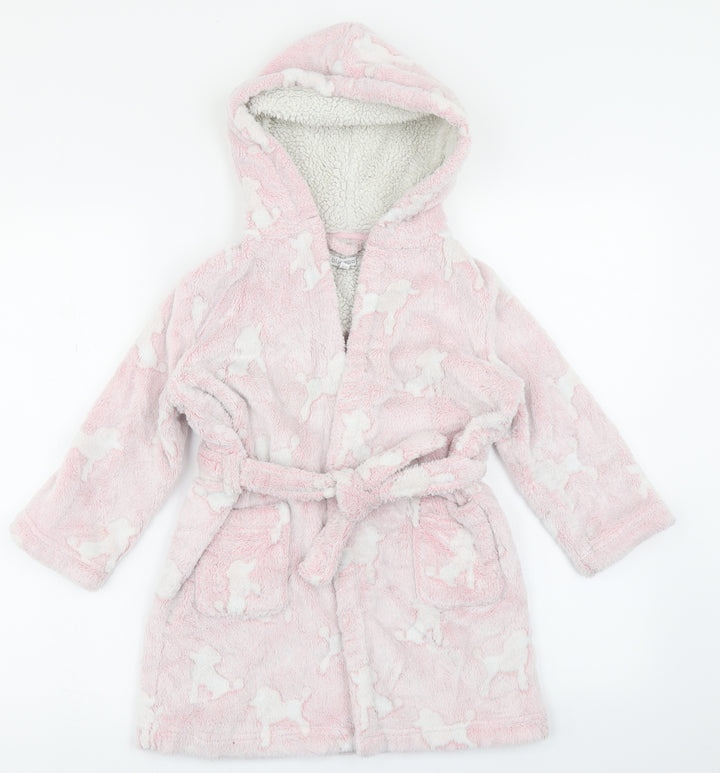 Bluezoo Girls Pink Camouflage  Top Robe Size 4-5 Years  - Dog Print