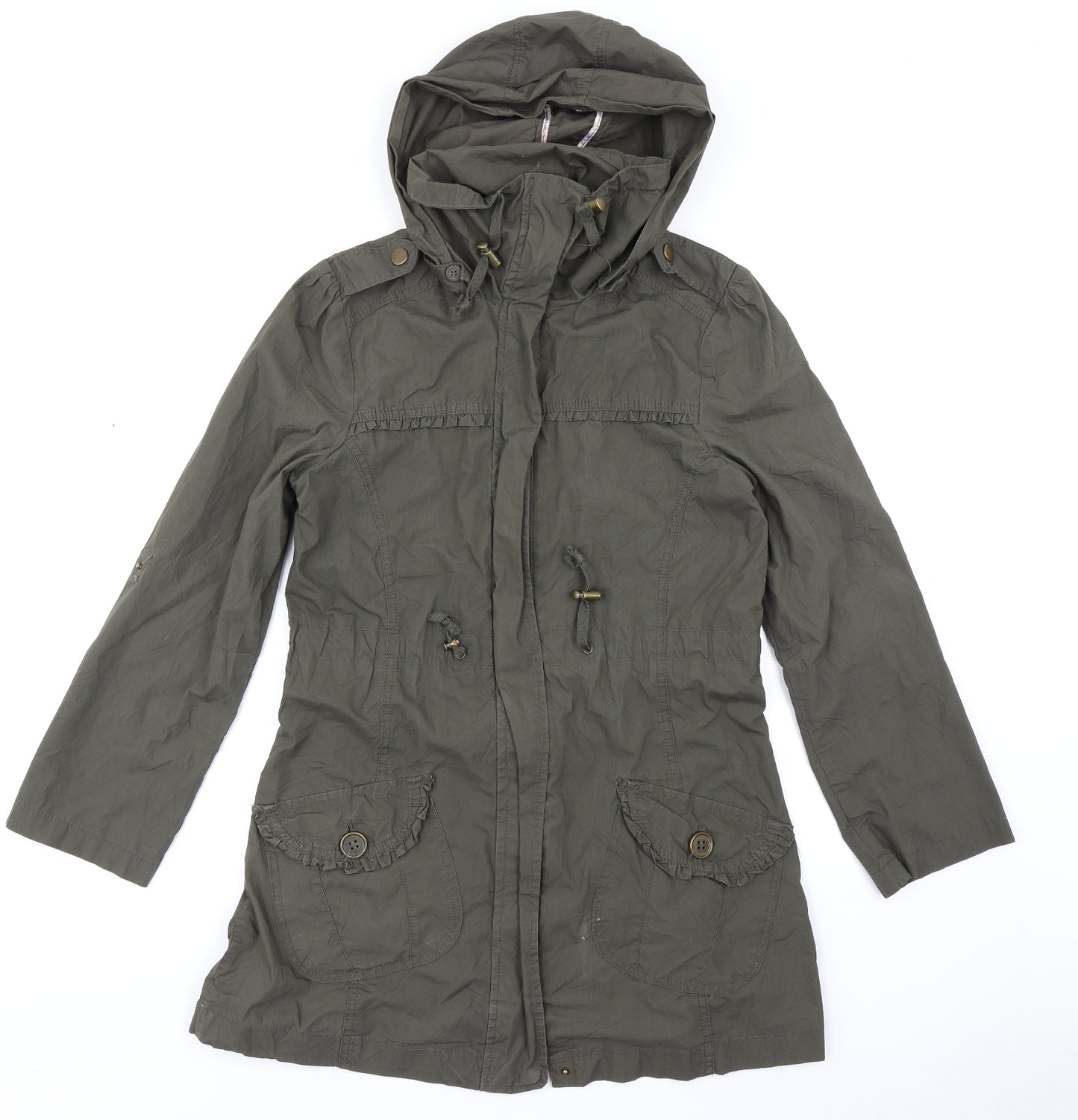 Denim Co Womens Green   Rain Coat Coat Size 10