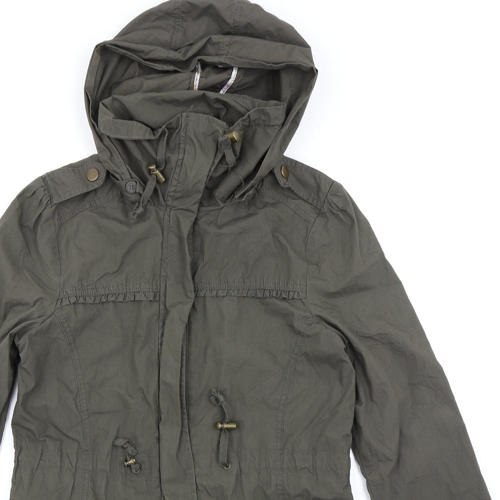 Denim Co Womens Green   Rain Coat Coat Size 10