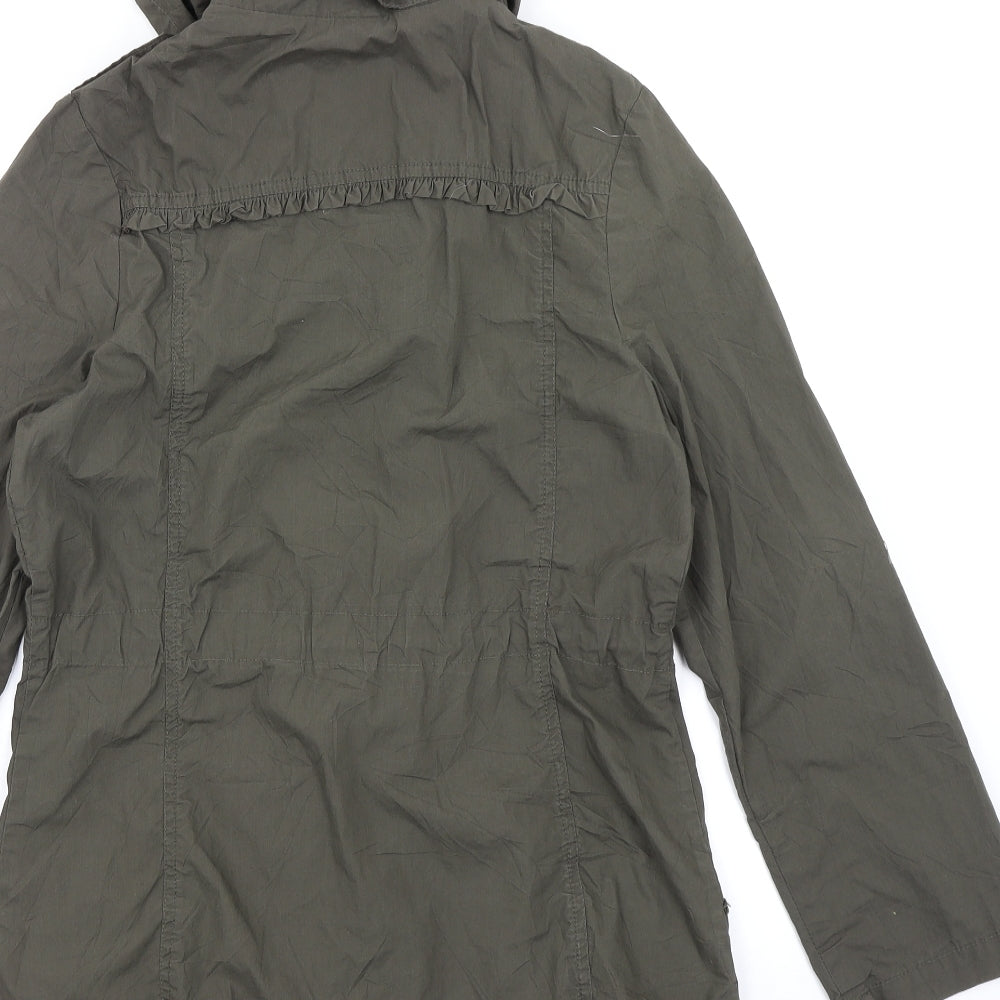 Denim Co Womens Green   Rain Coat Coat Size 10
