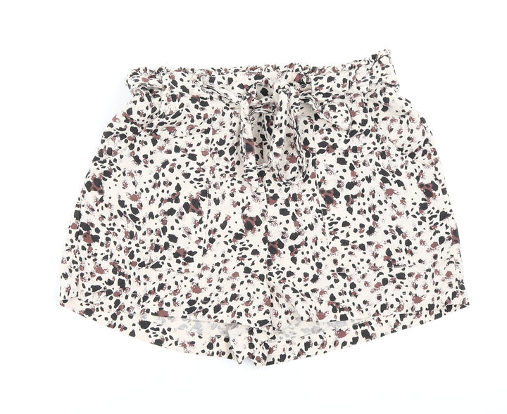 Priamrk Womens Ivory Animal Print Mom Shorts Size 10