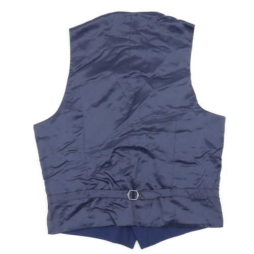 M&S Mens Blue   Jacket Suit Waistcoat Size M