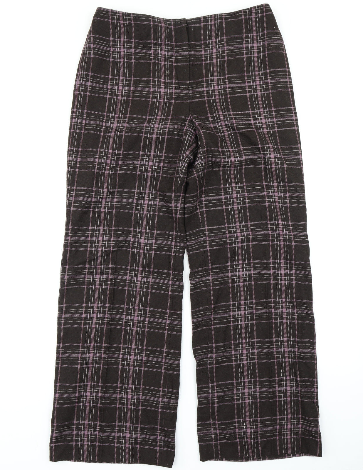 Per Una Womens Brown Plaid  Trousers  Size 14 L30 in