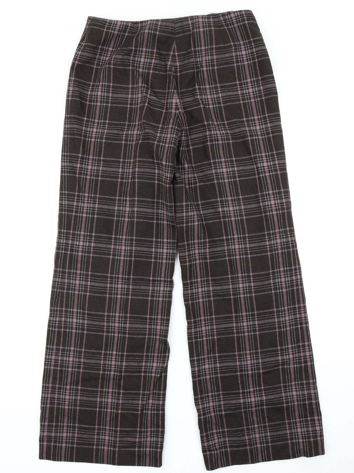 Per Una Womens Brown Plaid  Trousers  Size 14 L30 in