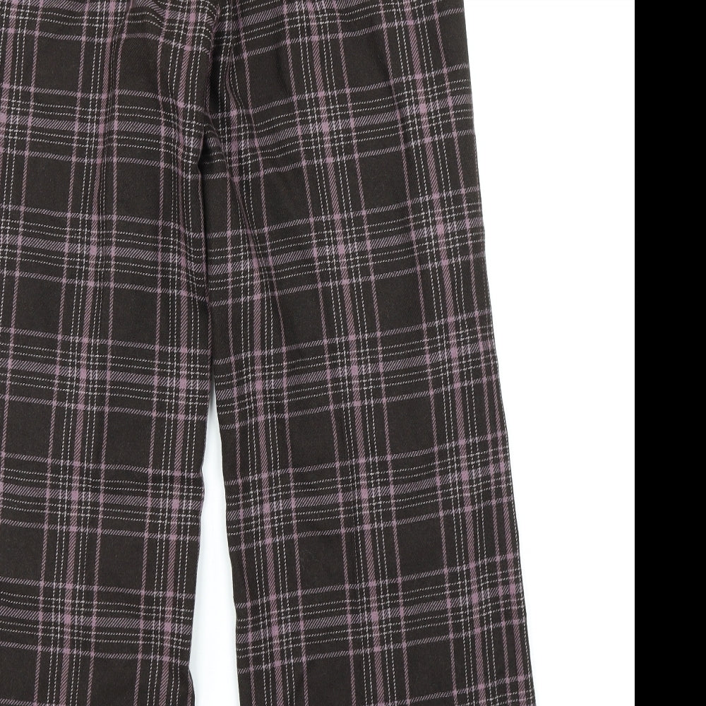 Per Una Womens Brown Plaid  Trousers  Size 14 L30 in