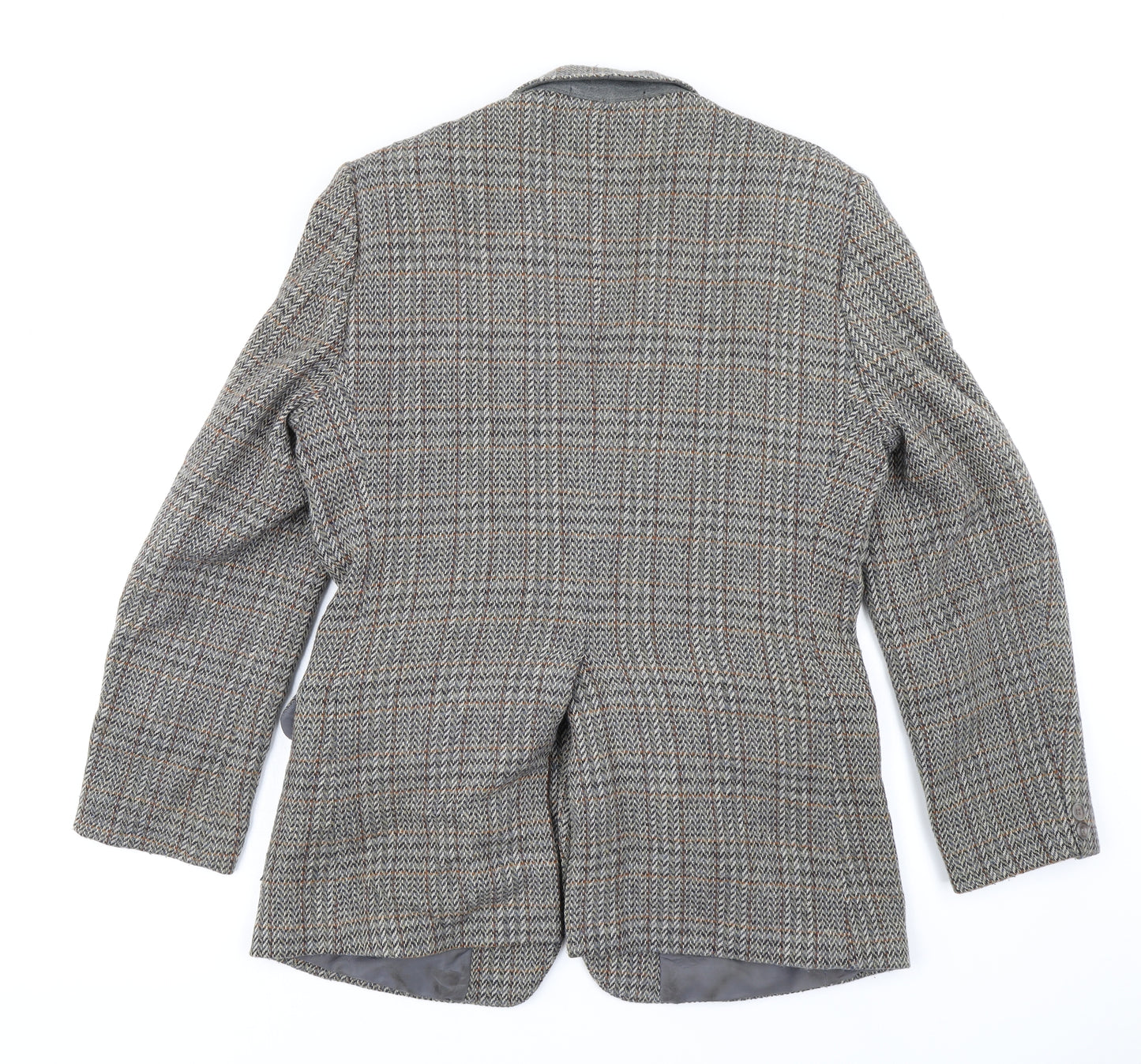 Made In Britain Mens Grey Herringbone  Jacket Blazer Size 40