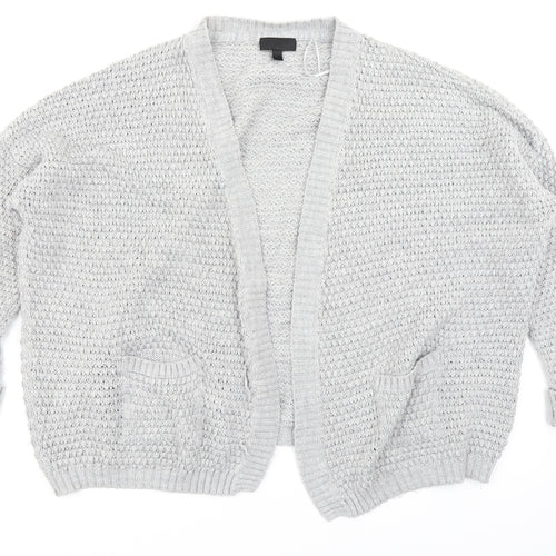 Topshop Womens Grey  Knit Cardigan Jumper Size 10