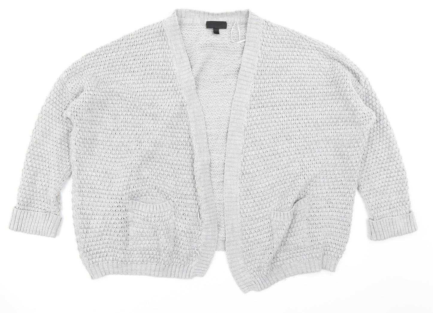 Topshop Womens Grey  Knit Cardigan Jumper Size 10