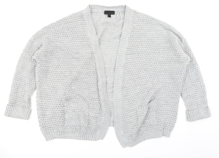 Topshop Womens Grey  Knit Cardigan Jumper Size 10