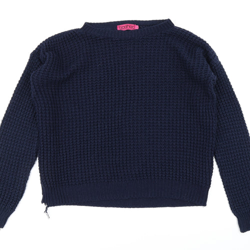 Boohoo Womens Blue  Knit Pullover Jumper Size S