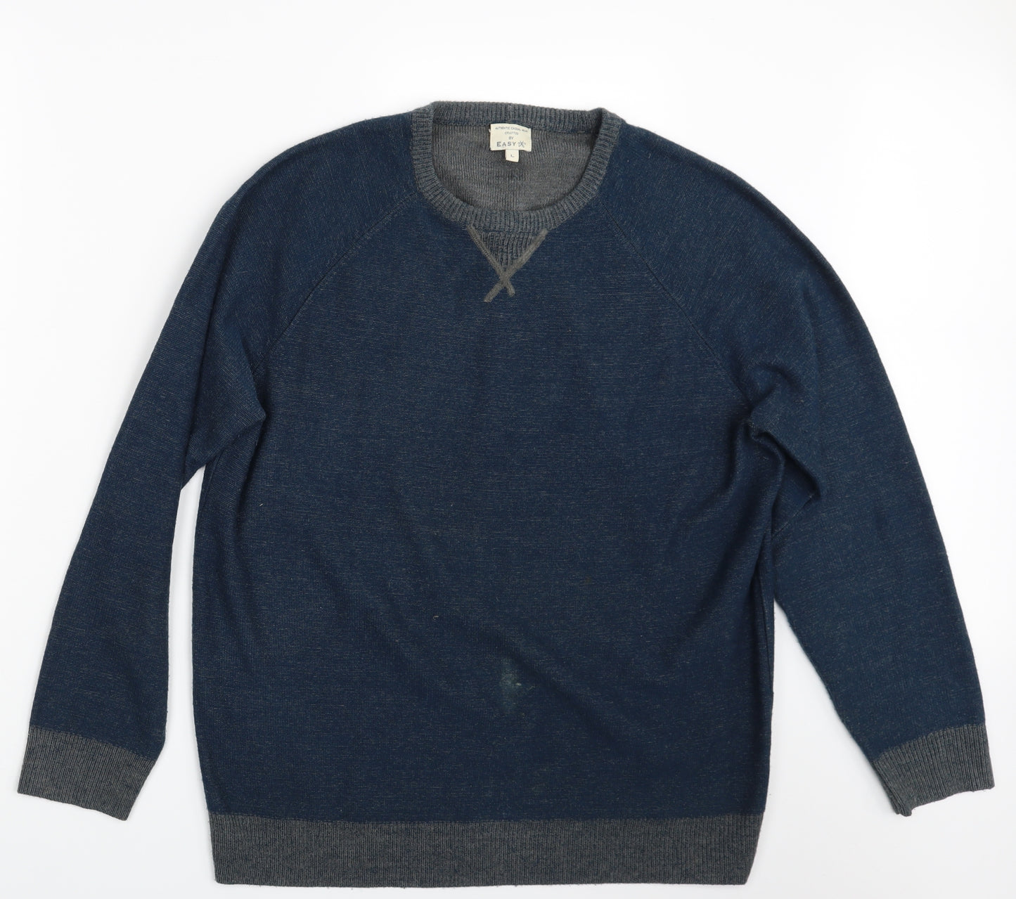 Easy Mens Blue   Pullover Jumper Size L