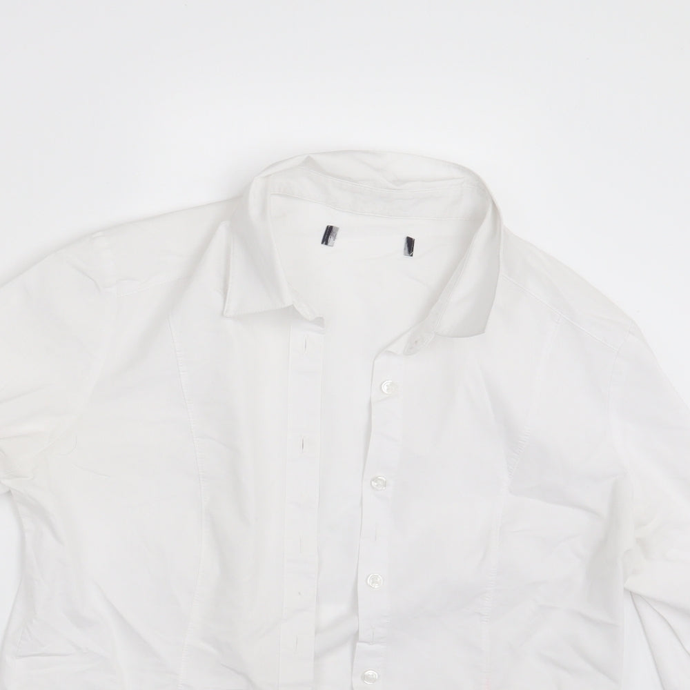 Preworn Womens White   Basic Button-Up Size 10