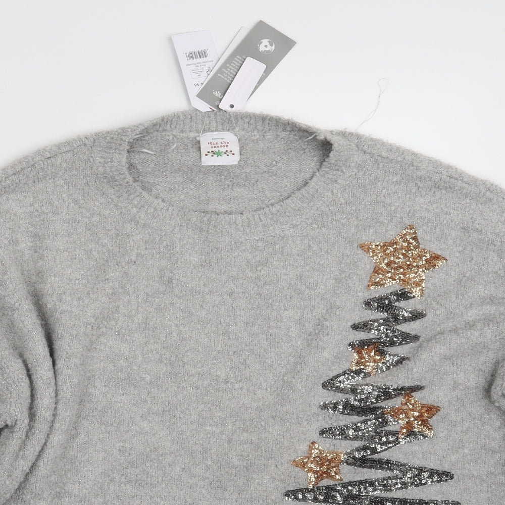 George Womens Grey   Pullover Jumper Size L  - Christmas Jumper