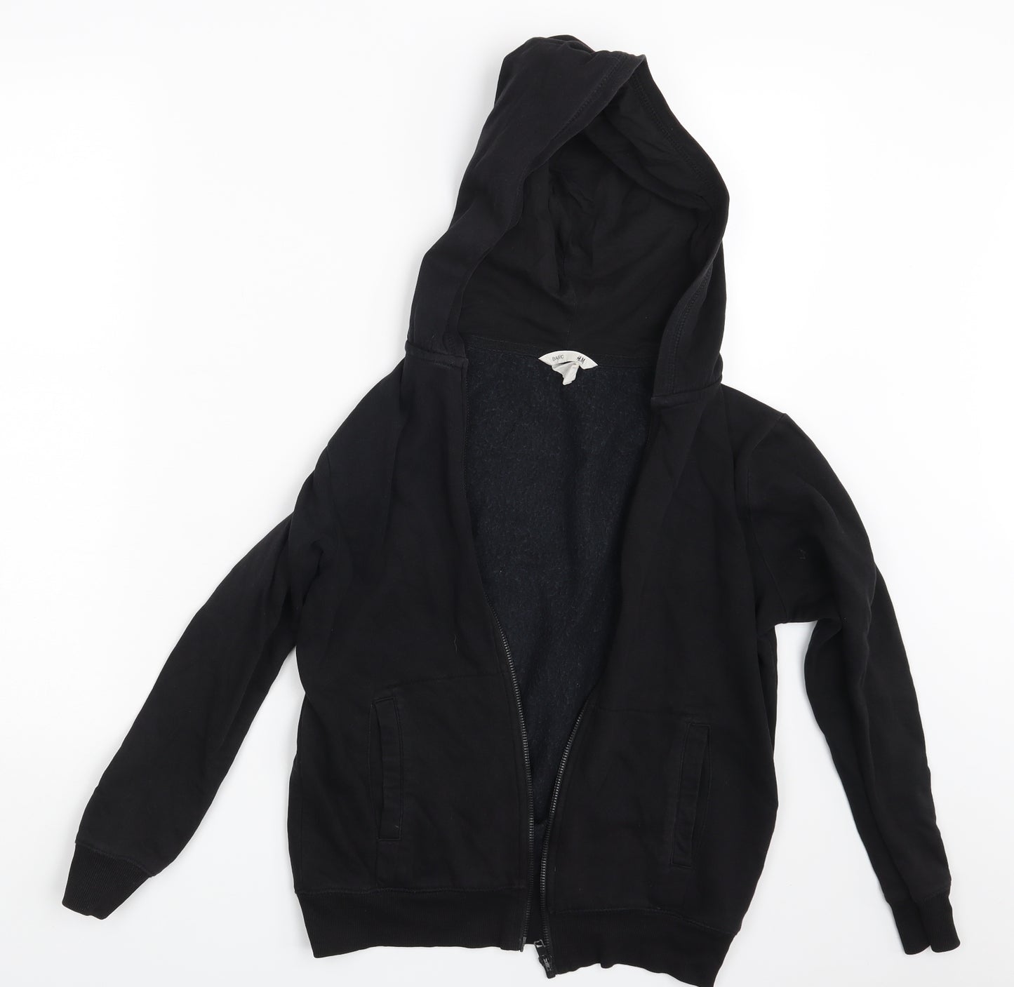 H&M Boys Black   Full Zip Hoodie Size 10-11 Years