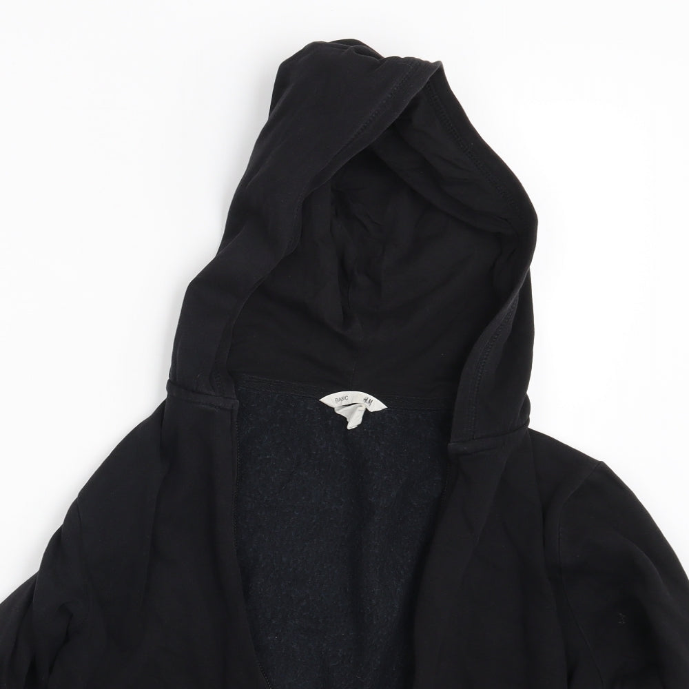 H&M Boys Black   Full Zip Hoodie Size 10-11 Years
