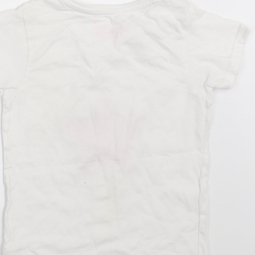 Primark Girls White   Basic T-Shirt Size 6-7 Years  - Sparkle