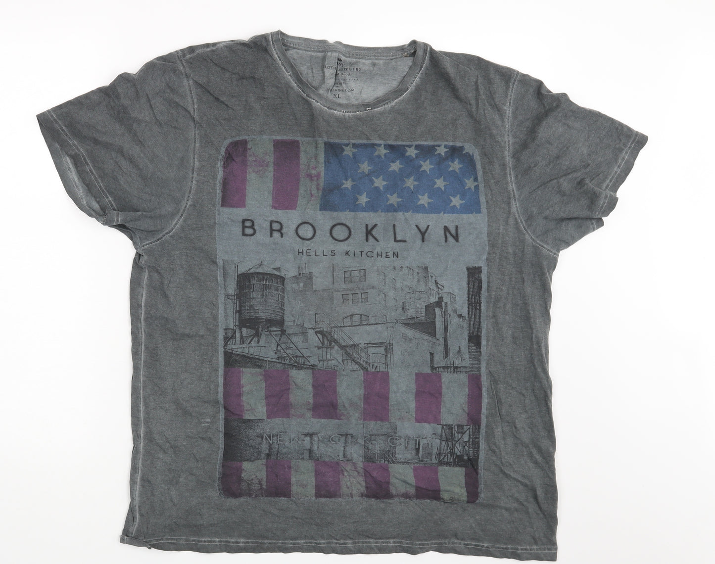 Easy Mens Grey    T-Shirt Size XL  - Brooklyn