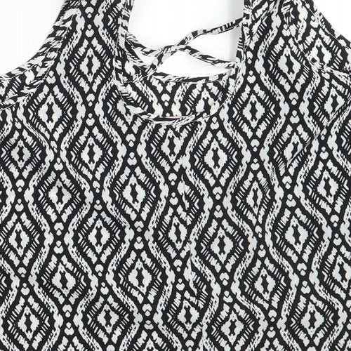 YD Girls Black Argyle/Diamond  Basic Blouse Size 11-12 Years