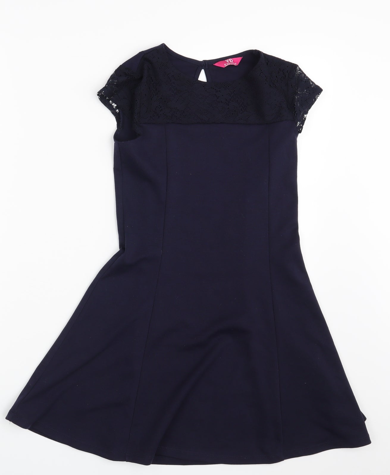 YD Girls Blue Floral  Fit & Flare  Size 11-12 Years
