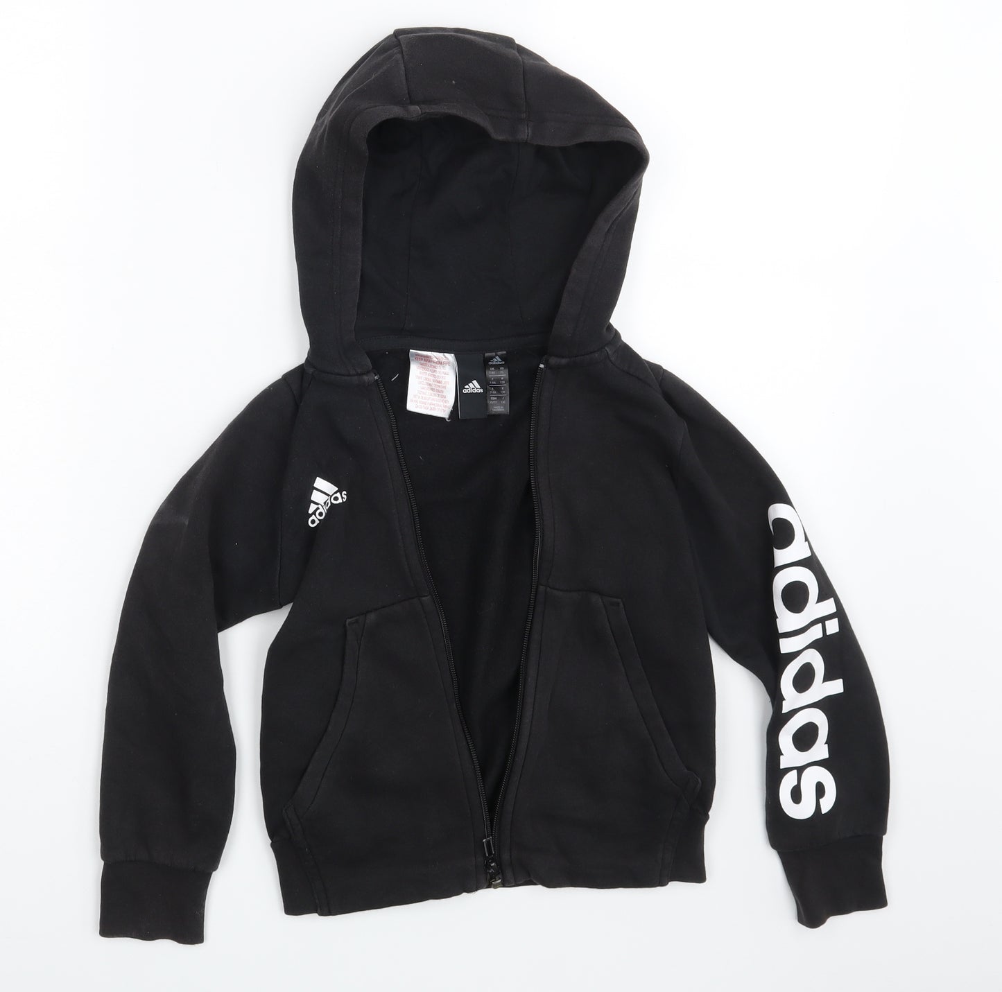 Adidas  Boys Black   Full Zip Hoodie Size 7-8 Years