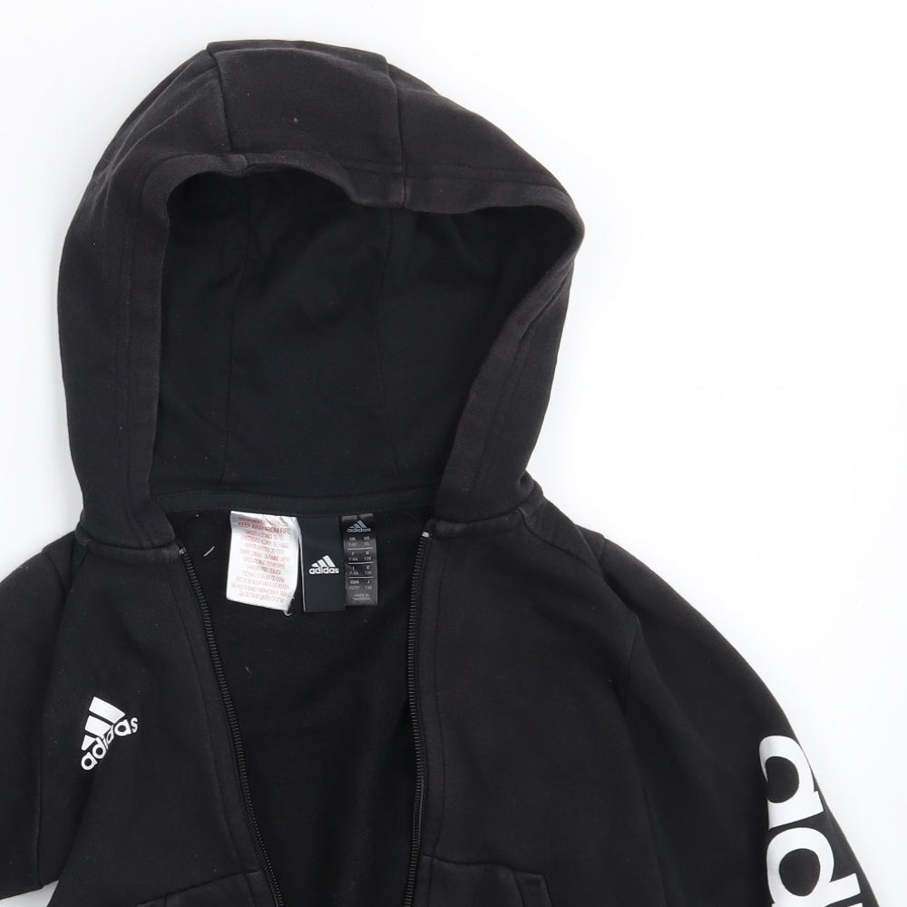 Adidas  Boys Black   Full Zip Hoodie Size 7-8 Years