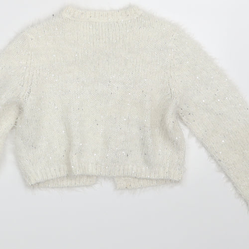 George Girls White   Cardigan Jumper Size 7-8 Years