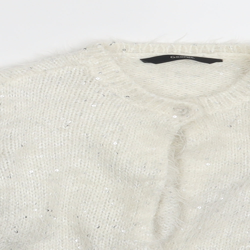 George Girls White   Cardigan Jumper Size 7-8 Years