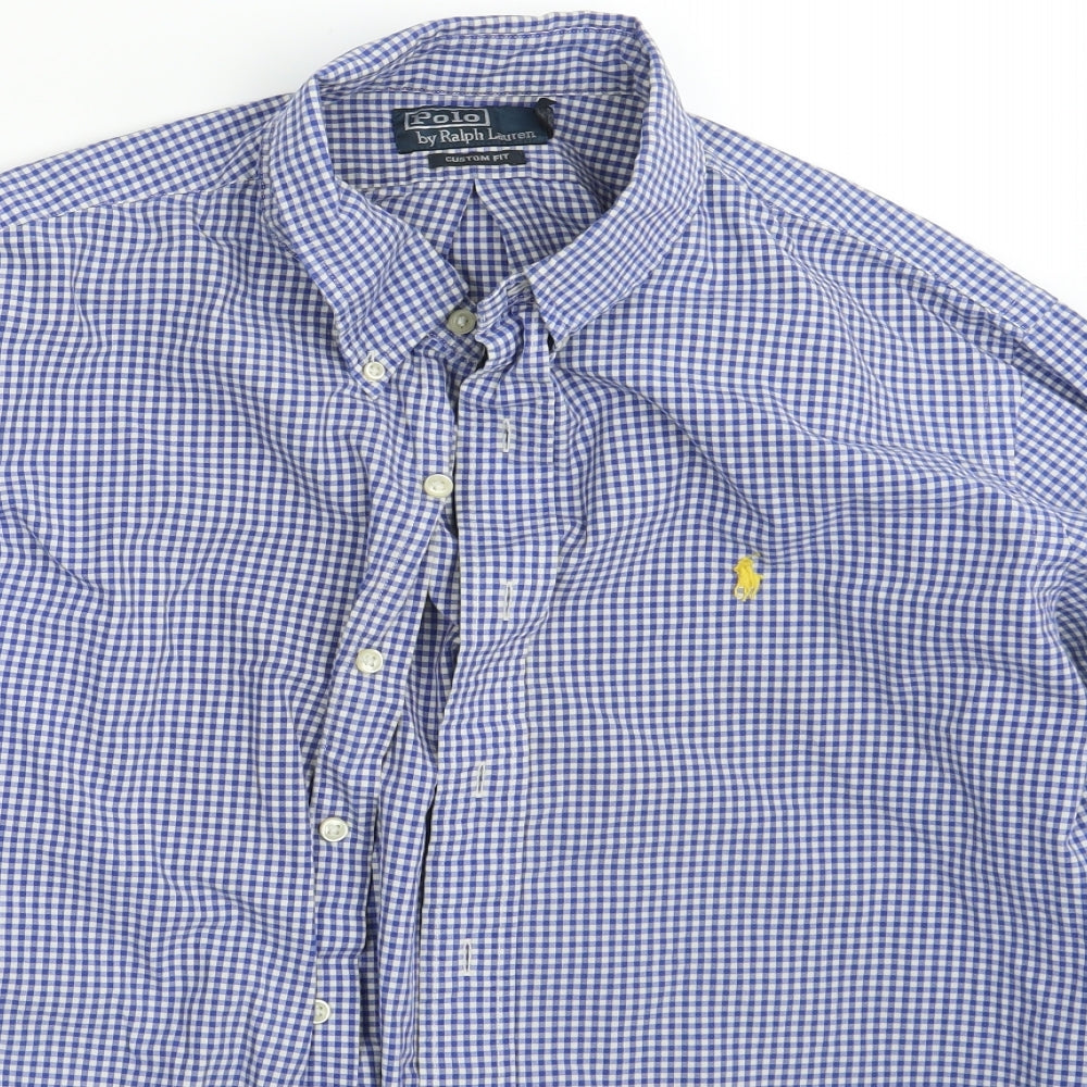 Polo by Ralph Lauren Mens Blue Striped   Button-Up Size XL
