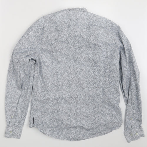 French Connection Mens White Floral   Button-Up Size M