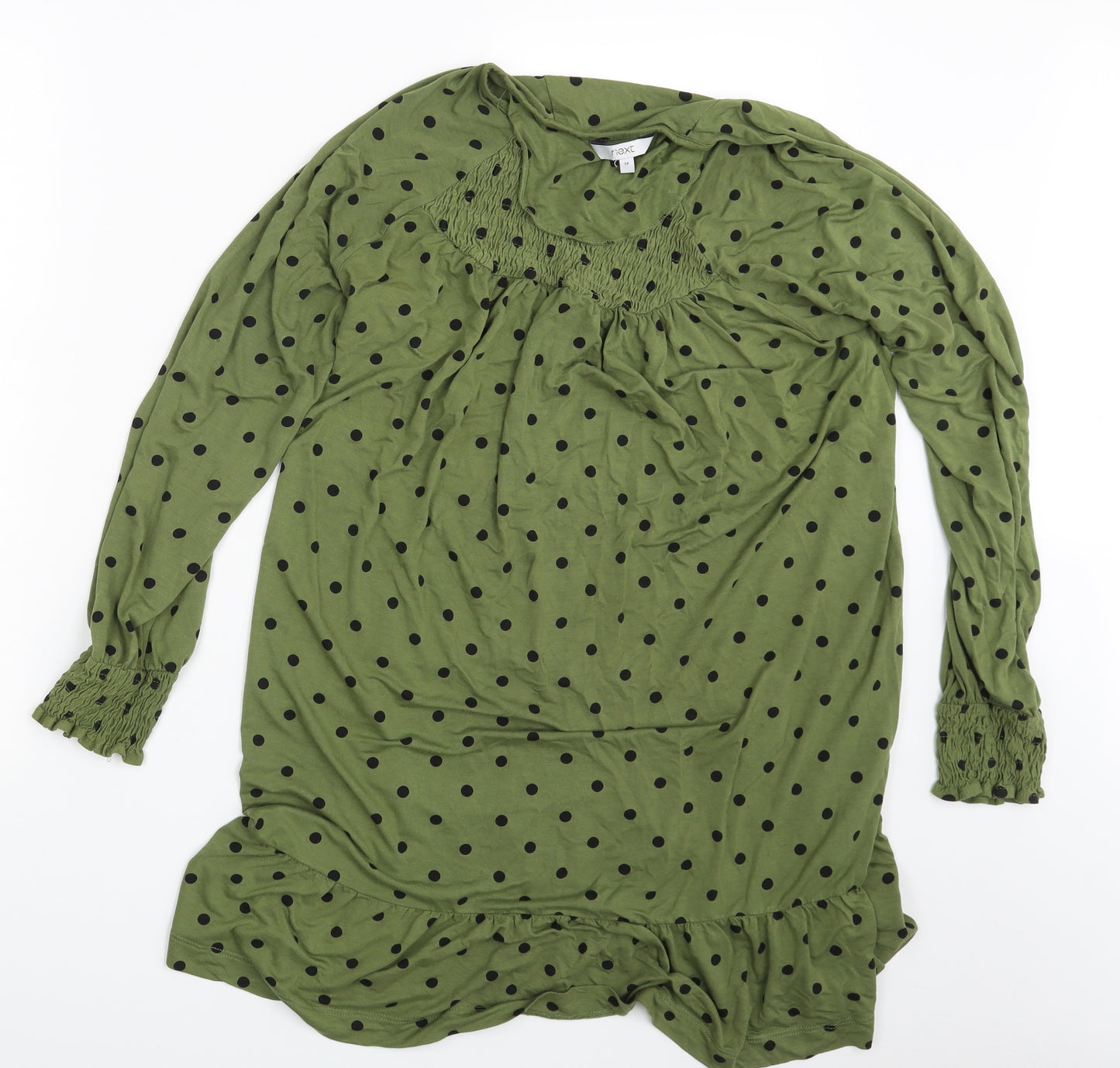 NEXT Womens Green Polka Dot  Basic T-Shirt Size 14